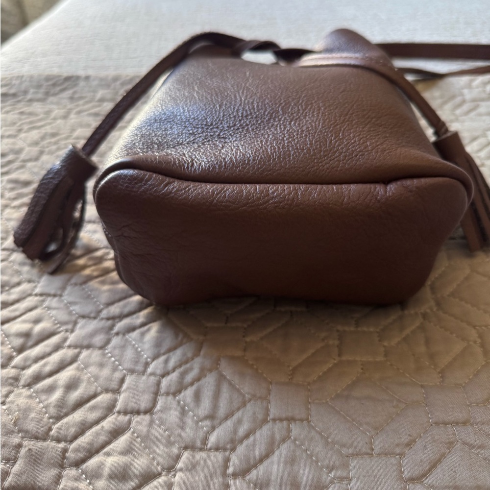 Shaffer Greta Mini Crossbody  Brown Leather Bucket Bag - Picture 6 of 6